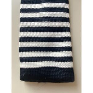 D berite Fashion Style Blue & White Stripes knitted SQUARE END SOCK Tie Handmade